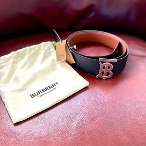 Reversible TB logo leather Burberry belt